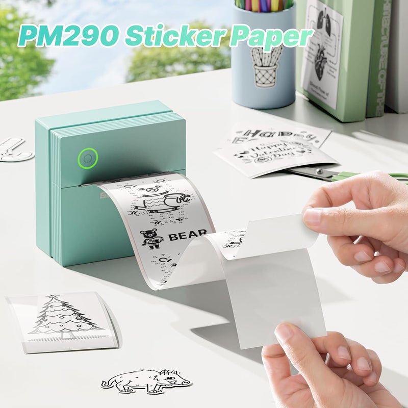 TYPONOS Genuine Self-Adhesive Thermal Printer Stickers, 54mmx3.2m Sticker Paper, Compatible with PM290 Mini Sticker Printer, Thermal Sticker Paper for Journal, Study, Photos, 3 Rolls, White - Image 4